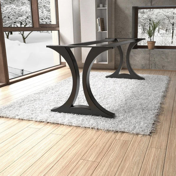 Handmade steel table base modern style. Great fit with modern or rustic or industrial home deco