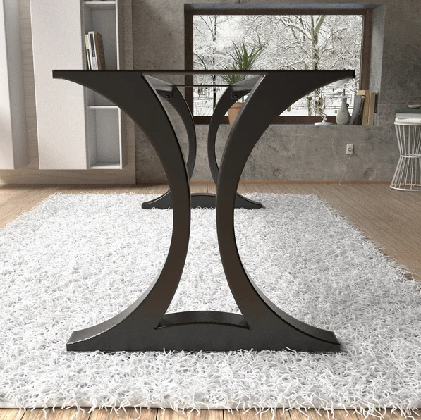Handmade steel table base modern style. Great fit with modern or rustic or industrial home deco