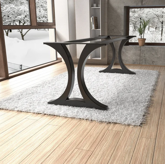 Handmade steel table base modern style. Great fit with modern or rustic or industrial home deco