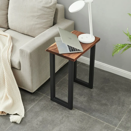 End Table - South American Walnut, End Table, Side Table, Modern End Table, Solid Wood End Table with U Shaped Legs