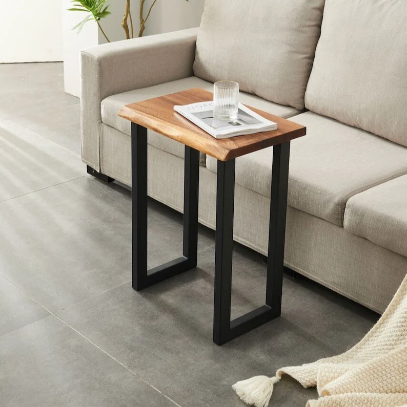 End Table - South American Walnut, End Table, Side Table, Modern End Table, Solid Wood End Table with U Shaped Legs