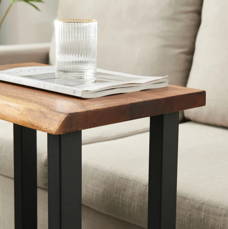 End Table - South American Walnut, End Table, Side Table, Modern End Table, Solid Wood End Table with U Shaped Legs