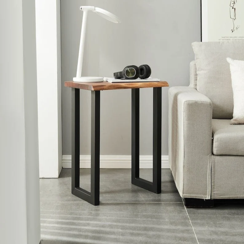 End Table - South American Walnut, End Table, Side Table, Modern End Table, Solid Wood End Table with U Shaped Legs