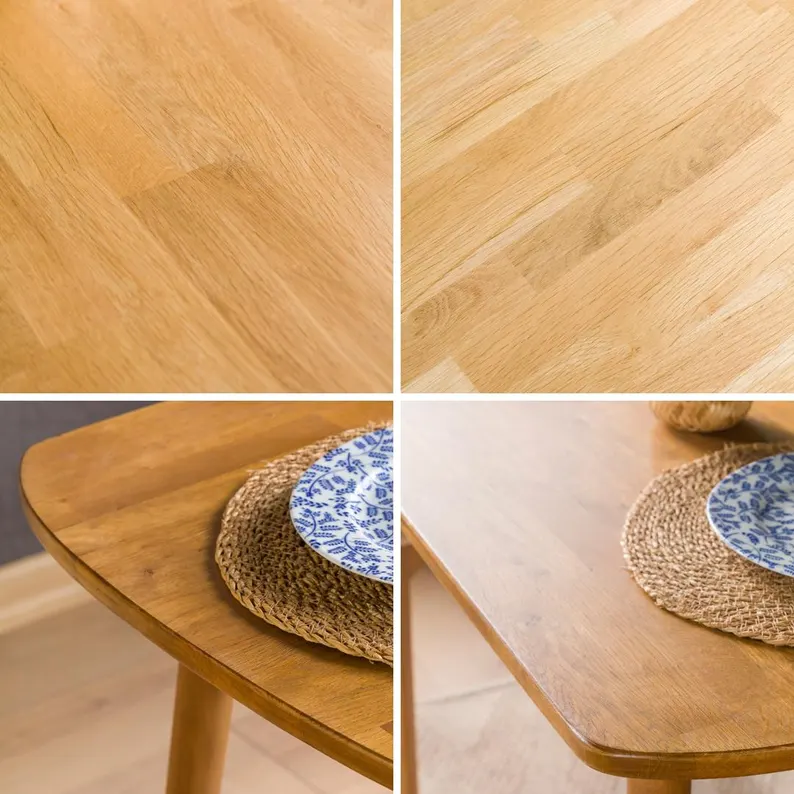 Round Dining Table Dining Room Dinner Table, Small Walnut Wood Circular Dine Table Kitchen Furniture, Pedestal Leg Dinner Table